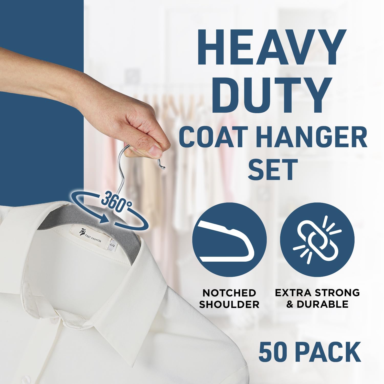 Lifemaster Velvet Non-Slip Hangers - 20 Pieces Non-Slip Coat Hanger Set With 360 Swivel Hook, Space-Saving, Sleek Design, Keep C